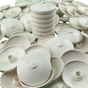 100 New LEGO White 2x2 Round Plate Specialty Cap Slide Shoe NOS Bulk Lot 2654